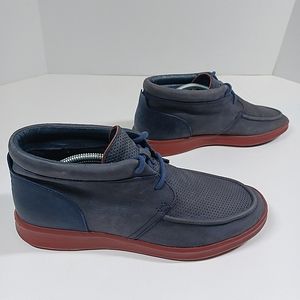 Ugg Boots Lace Up Chukka Boots Size 11 Navy Dark Red Brown Maroon Suede Leather